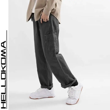 Riolio American High Street Work Pants Spring Autumn New Men's Trousers Straight Japanese Fashion Trend Retro Casual Work Pants Chic